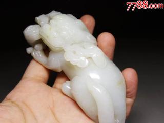 回流和田玉貔貅手把件摆件